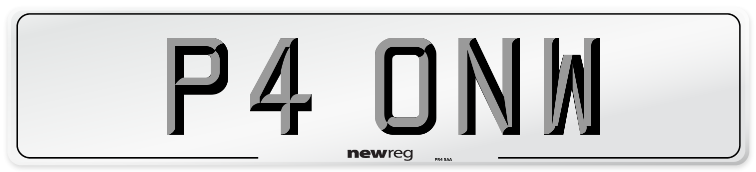 P4 ONW Number Plate from New Reg
